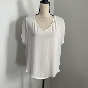 Sheer‎ Oversized Blouse size Medium LUSH White Clean Girl Corpcore Office Chic